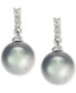 Фото #3 товара Серьги Macy's Tahitian Pearl & Diamond