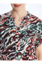 Фото #3 товара LCW Grace Kaçık Yaka Desenli Kısa Kollu Kadın Bluz