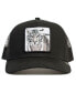 Фото #3 товара Men's Black White Tiger Trucker Adjustable Hat