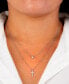 ფოტო #2 პროდუქტის Double Layered 16" + 2" Cubic Zirconia Solitaire and Cross Chain Necklace in Sterling Silver