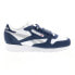 Фото #1 товара Reebok Classic Leather Mens Blue Suede Lace Up Lifestyle Sneakers Shoes
