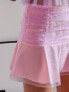Labelrail x Pose and Repeat ruched mini skirt in lilac and pink mesh