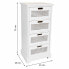 Chest of drawers Alexandra House Living White Cane Paolownia wood MDF Wood 29 x 75 x 35 cm