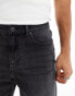 ADPT wide fit cut off denim shorts in washed black