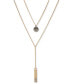 ფოტო #1 პროდუქტის Two-Tone Crystal Two-Row Lariat Necklace, 16" + 3" extender