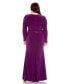 ფოტო #2 პროდუქტის Women's Plus Size Long Sleeve Keyhole Neck Jersey Gown