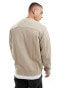 Jack & Jones oversized washed crew neck sweat with nylon pocket in beige