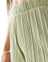 Фото #2 товара Vero Moda Petite plisse wide leg trouser co-ord in khaki