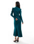 Daska high neck maxi dress with fishtail skirt in teal синевато-зеленый, EU 36-38 - фото #3