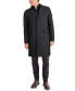 Фото #1 товара Men's Layered Look Classic-Fit Twill Topcoat with Faux-Leather Trim