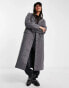 Weekday Daphne double breasted formal maxi coat in dark grey