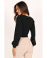 ფოტო #6 პროდუქტის Womens Daphne Crewneck Bubble Sleeve Knit Sweater