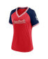 Фото #2 товара Women's Red St. Louis Cardinals Glitz and Glam League Diva Raglan V-Neck T-shirt
