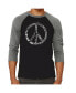 Фото #1 товара Peace, Love and Music Men's Raglan Word Art T-shirt