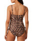 Фото #2 товара BAR III Womens Beach Cheetah Lace-Up One-Piece Swimsuit In Natural Size S