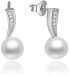 Silver earrings with real pearls AGUP1188