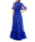 ფოტო #4 პროდუქტის Women's Ruffled High Neck Flutter Sleeve High Low Hem Gown