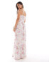 Фото #4 товара JDY shirred top maxi dress in ditsy pink floral