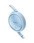 Фото #2 товара Kabel przewód wysuwany zwijany USB-C 100W Free2Draw Mini 1m niebieski