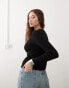 Фото #4 товара Noisy May crew neck knitted jumper in black