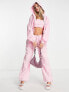 Фото #4 товара ASOS DESIGN parachute cargo trousers in pink co-ord