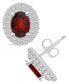 ფოტო #1 პროდუქტის Garnet (1-7/8 ct. t.w.) and Diamond (1/2 ct. t.w.) Halo Stud Earrings in 14K White Gold