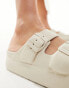 Фото #2 товара ASOS DESIGN Freestyle flatform double buckle sandals in off-white