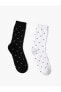 2'li Soket Çorap Seti Geometrik Desenli Çok Renkli