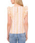 ფოტო #1 პროდუქტის Women's Embroidered Crewneck Ruffle Sleeve Blouse