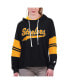 ფოტო #1 პროდუქტის Women's Black Pittsburgh Steelers Bump And Run Long Sleeve Hoodie T-shirt