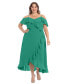 ფოტო #1 პროდუქტის Plus Size Ruffled Cold-Shoulder Maxi Dress