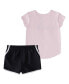 ფოტო #2 პროდუქტის Two-Piece Essential Tee Woven Short Set