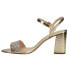 Фото #3 товара Nina Haven Metallic Rhinestone Wedding Block Heels Womens Gold Dress Sandals HA