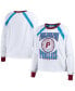 ფოტო #1 პროდუქტის Women's White Distressed Philadelphia Phillies Raglan Long Sleeve T-shirt