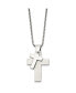 Brushed Double Cross Pendant Box Chain Necklace