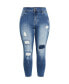 ფოტო #2 პროდუქტის Plus Size Patched Apple Skinny Jean