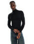 COLLUSION soft knitted roll neck in black