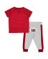 Фото #2 товара Костюм для малышей Colosseum комплект куртка и брюки Wisconsin Badgers, цвета красный и серый.