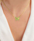 Фото #2 товара Macy's lab-Grown Emerald Butterfly 18" Pendant Necklace (1/8 ct. t.w.) in 14k Gold-Plated Sterling Silver