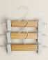 Фото #2 товара Pack of children’s wooden hangers with clips (pack of 3)