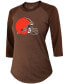 Фото #3 товара Women's Baker Mayfield Brown Cleveland Browns Player Name Number Tri-Blend 3/4 Sleeve Raglan T-shirt
