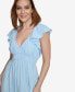 ფოტო #4 პროდუქტის Women's Empire-Waist Flutter-Sleeve Midi Dress