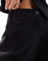 ASOS DESIGN tab detail straight leg tailored trouser in black Черный, 40 - фото #4