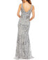 Фото #2 товара Mac Duggal Sleeveless High Neck Embroidered Gown Women's