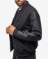 ფოტო #6 პროდუქტის Men's Wool Varsity with Grainy Polyurethane Sleeves Bomber Jacket