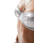 Фото #4 товара ASOS DESIGN Layering metallic bandeau bra in gunmetal silver