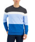 Фото #1 товара Men's Elevated Marled Colorblocked Long Sleeve Crewneck Sweater, Created for Macy's