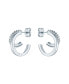 HELIAS: Double Crystal Hoop Earrings For Women