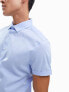 Фото #2 товара ASOS DESIGN stretch slim fit work shirt in blue
