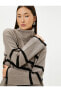 Фото #1 товара Свитер женский Koton Oversize свитер-поло с узором